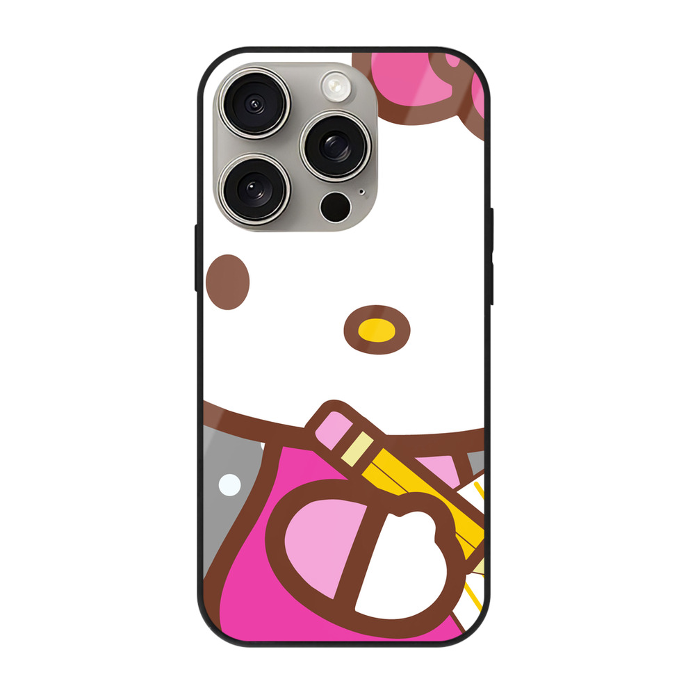 （画像用） Hello Kitty ハローキティ 【iPhone15Pro対応】スマホケース 耐衝撃＆黄変防止 背面ガラス