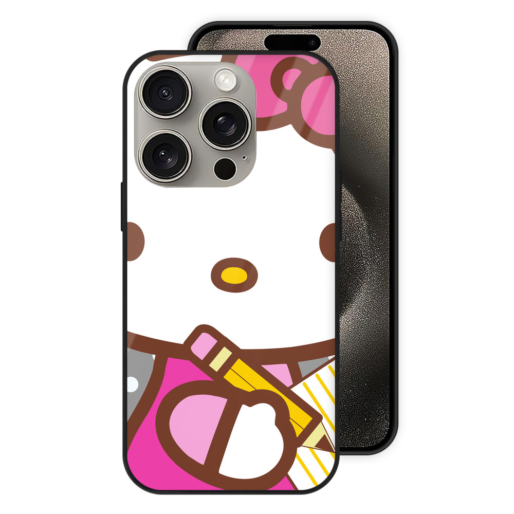 （画像用） Hello Kitty ハローキティ 【iPhone15Pro対応】スマホケース 耐衝撃＆黄変防止 背面ガラス