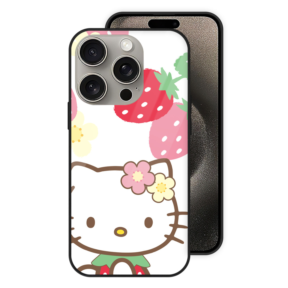（画像用） Hello Kitty ハローキティ 【iPhone15Pro対応】スマホケース 耐衝撃＆黄変防止 背面ガラス