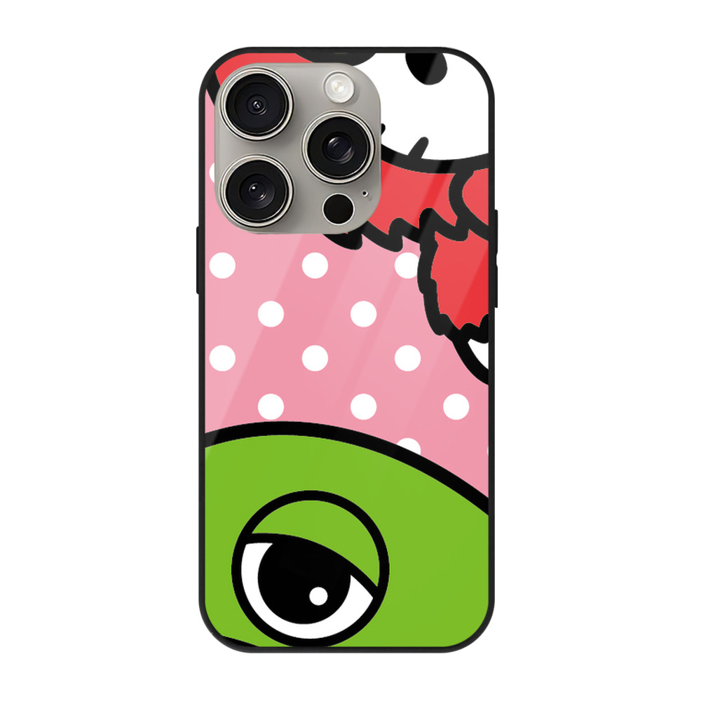 （画像用） Hello Kitty ハローキティ 【iPhone15Pro対応】スマホケース 耐衝撃＆黄変防止 背面ガラス