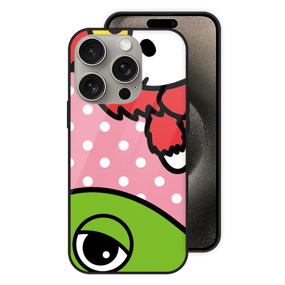 （画像用） Hello Kitty ハローキティ 【iPhone15Pro対応】スマホケース 耐衝撃＆黄変防止 背面ガラス