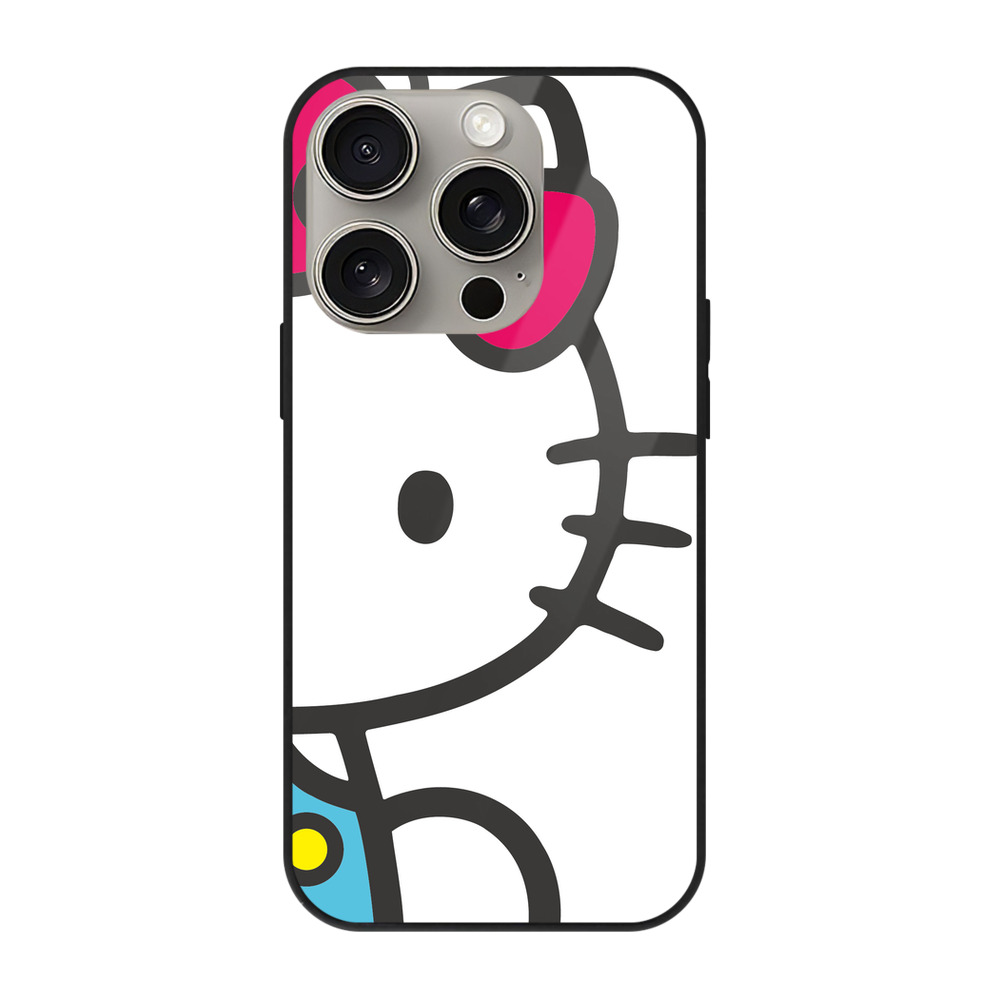 （画像用） Hello Kitty ハローキティ 【iPhone15Pro対応】スマホケース 耐衝撃＆黄変防止 背面ガラス