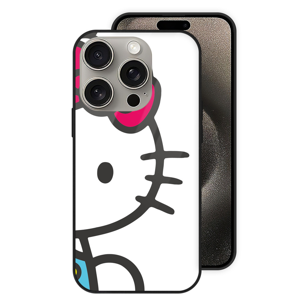 （画像用） Hello Kitty ハローキティ 【iPhone15Pro対応】スマホケース 耐衝撃＆黄変防止 背面ガラス