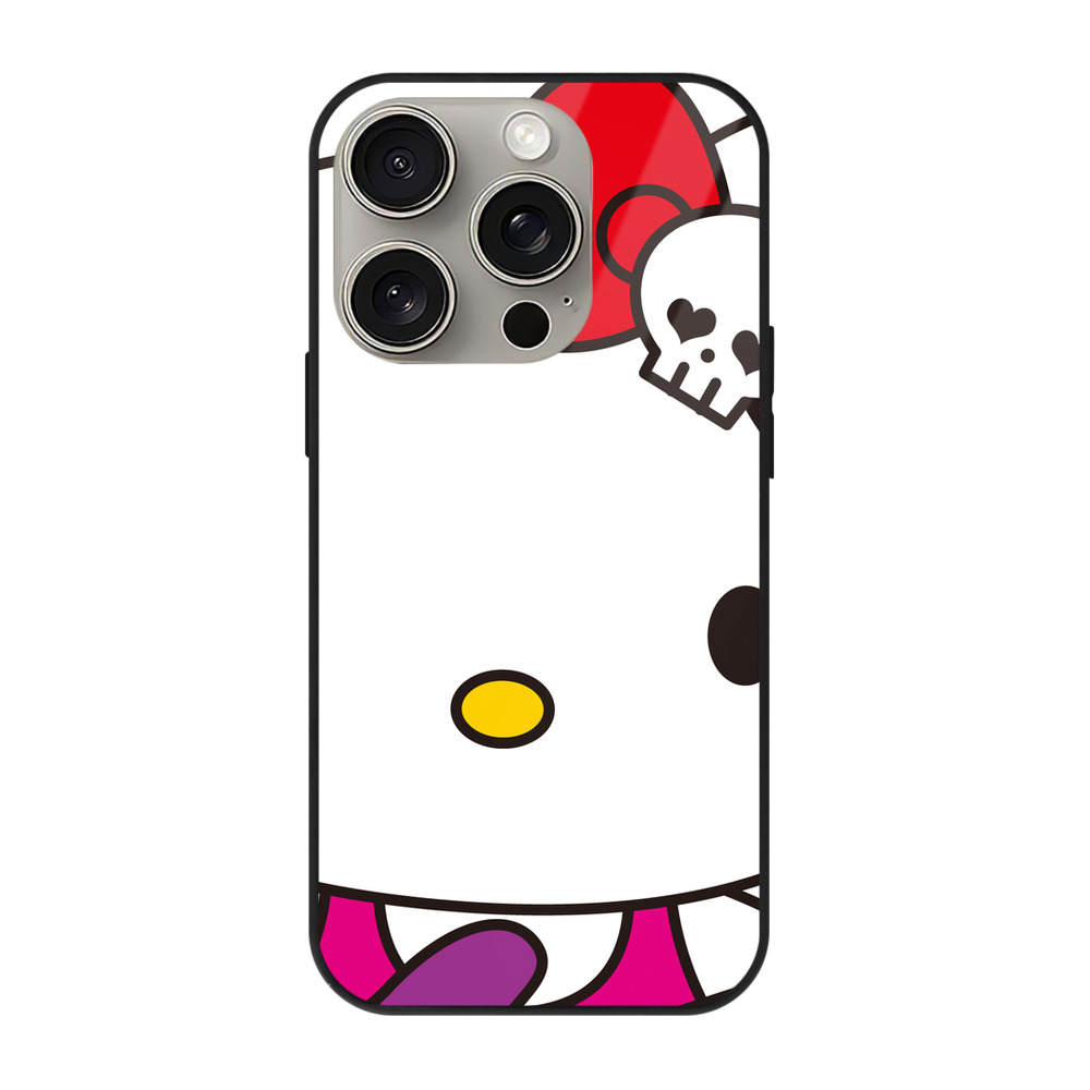 （画像用） Hello Kitty ハローキティ 【iPhone15Pro対応】スマホケース 耐衝撃＆黄変防止 背面ガラス