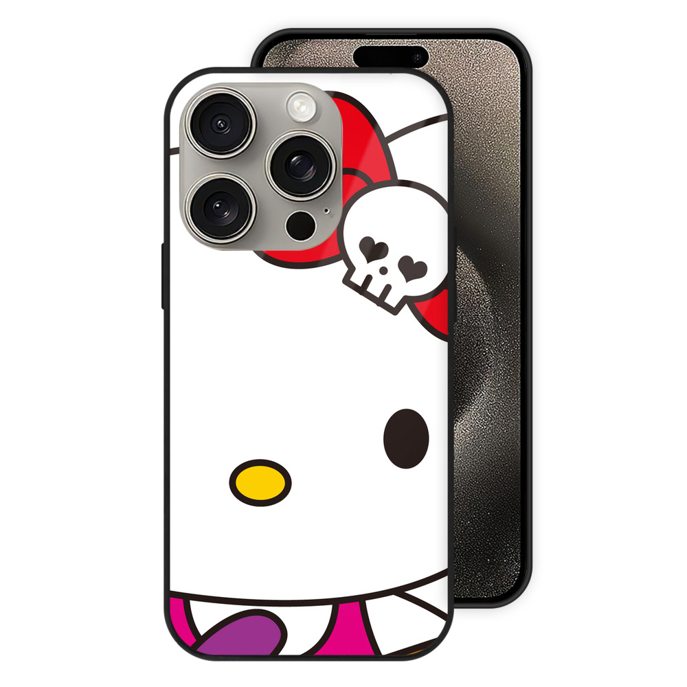 （画像用） Hello Kitty ハローキティ 【iPhone15Pro対応】スマホケース 耐衝撃＆黄変防止 背面ガラス