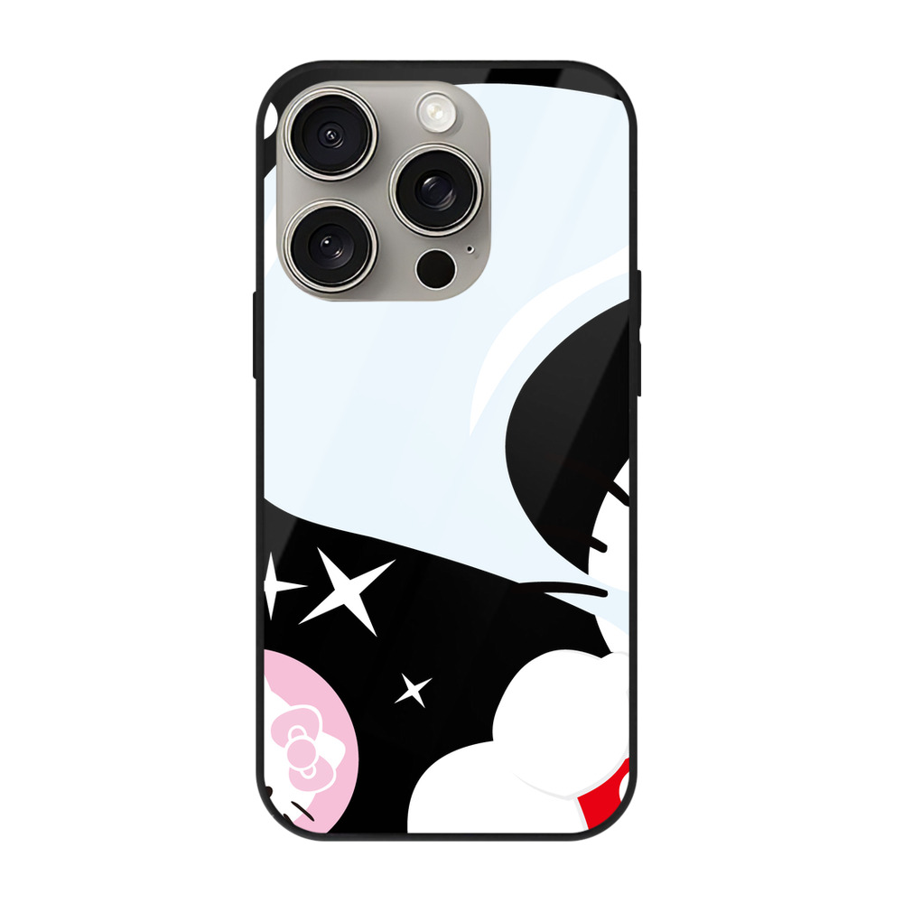 （画像用） Hello Kitty ハローキティ 【iPhone15Pro対応】スマホケース 耐衝撃＆黄変防止 背面ガラス