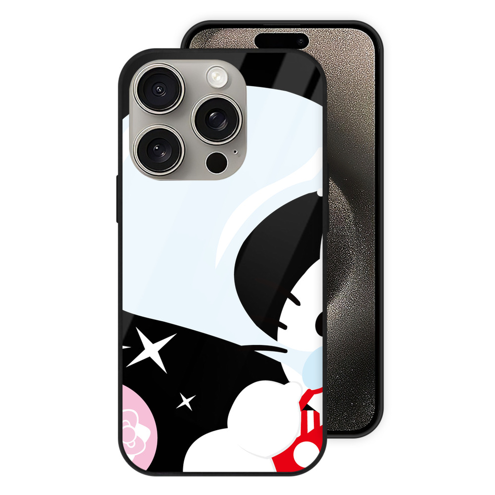 （画像用） Hello Kitty ハローキティ 【iPhone15Pro対応】スマホケース 耐衝撃＆黄変防止 背面ガラス