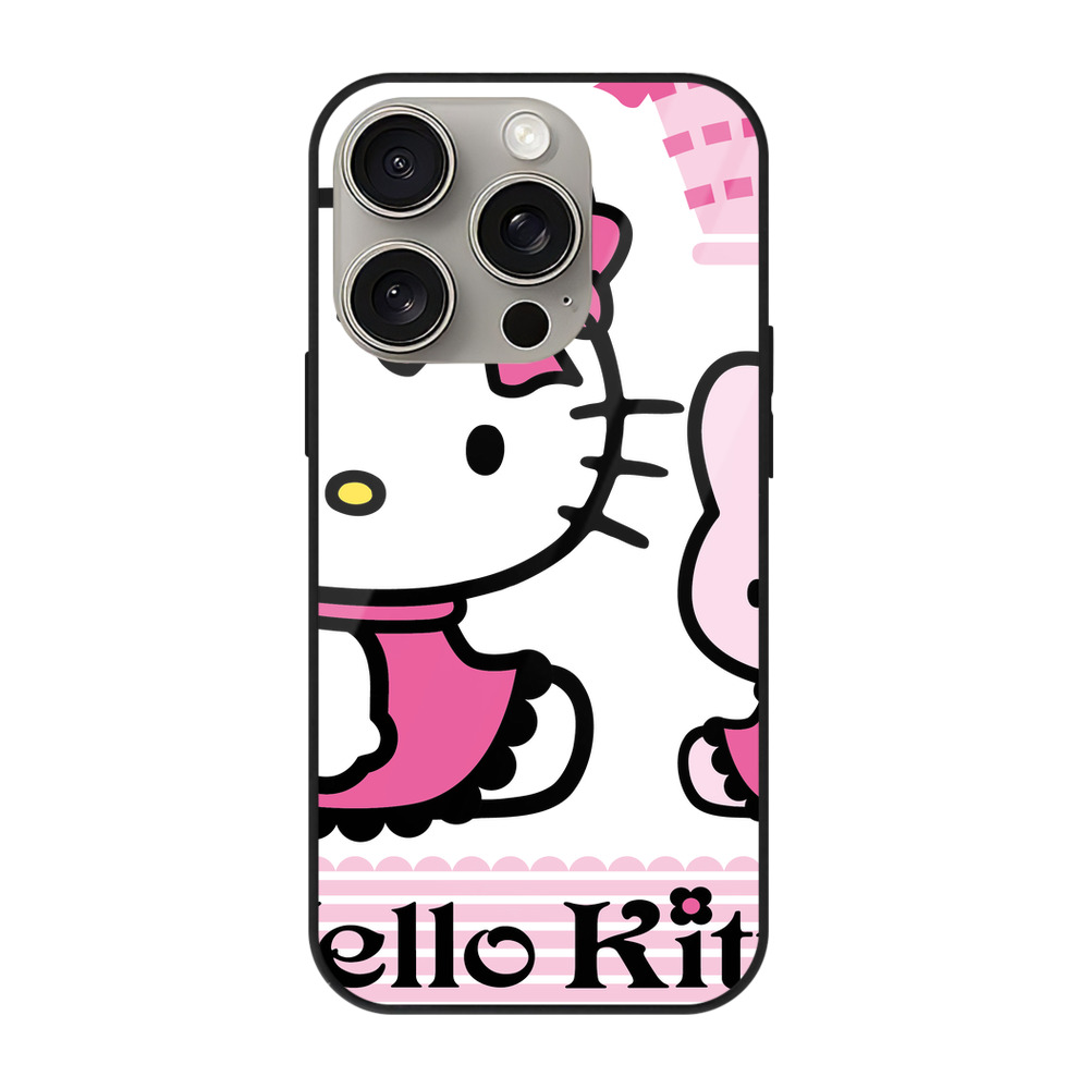 （画像用） Hello Kitty ハローキティ 【iPhone15Pro対応】スマホケース 耐衝撃＆黄変防止 背面ガラス