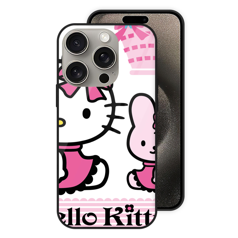 （画像用） Hello Kitty ハローキティ 【iPhone15Pro対応】スマホケース 耐衝撃＆黄変防止 背面ガラス