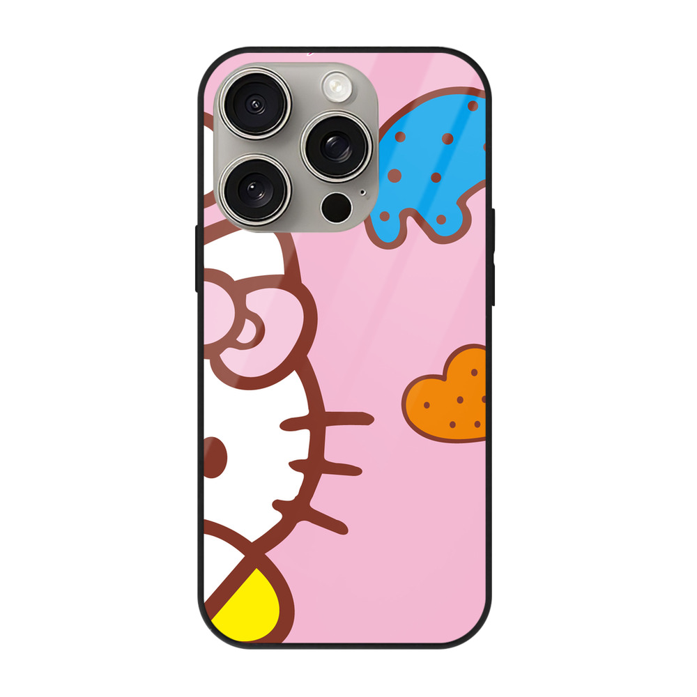 （画像用） Hello Kitty ハローキティ 【iPhone15Pro対応】スマホケース 耐衝撃＆黄変防止 背面ガラス