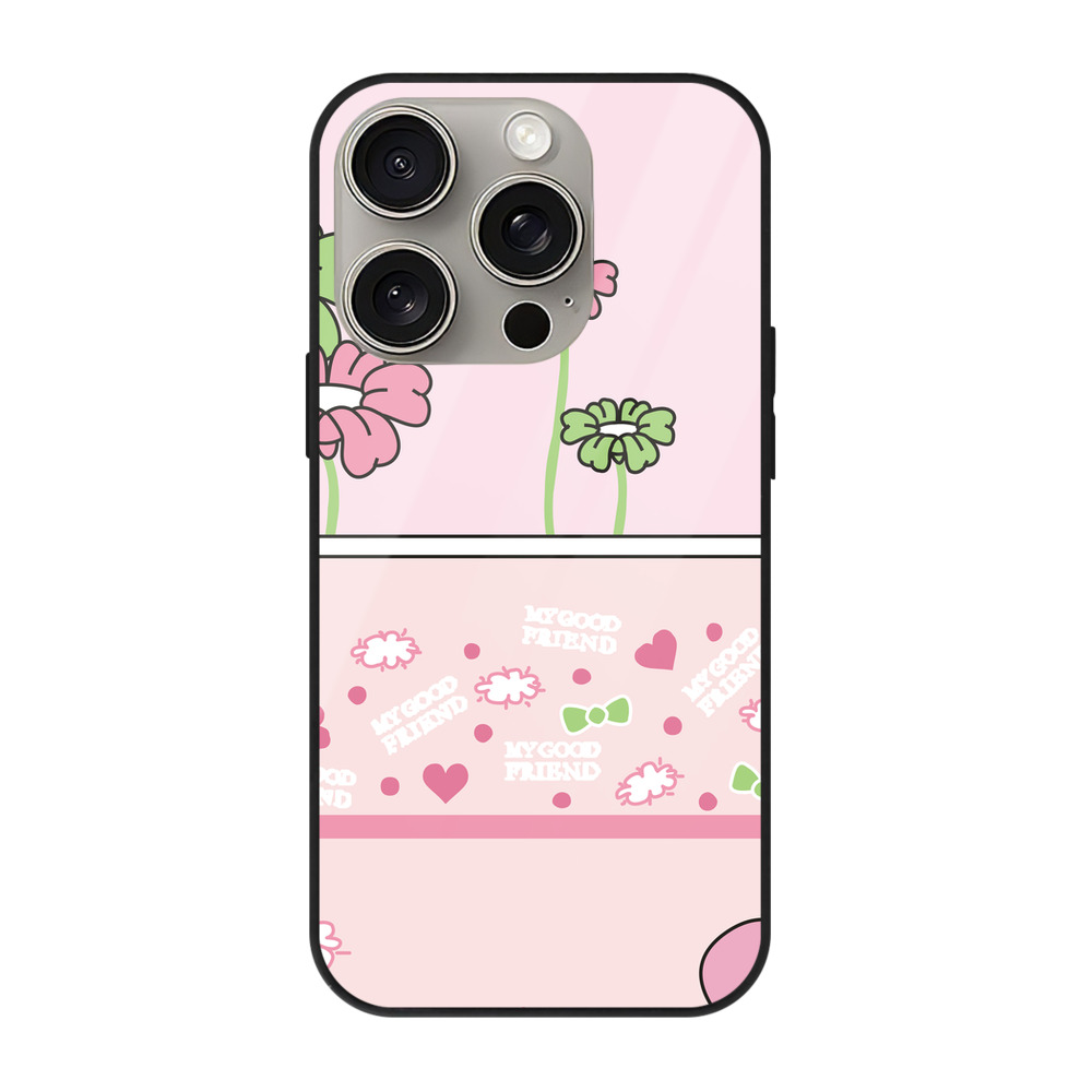 （画像用） Hello Kitty ハローキティ 【iPhone15Pro対応】スマホケース 耐衝撃＆黄変防止 背面ガラス