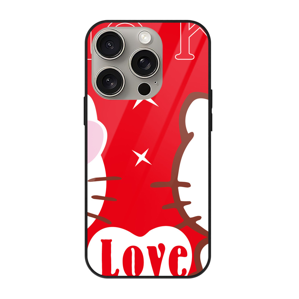 （画像用） Hello Kitty ハローキティ 【iPhone15Pro対応】スマホケース 耐衝撃＆黄変防止 背面ガラス