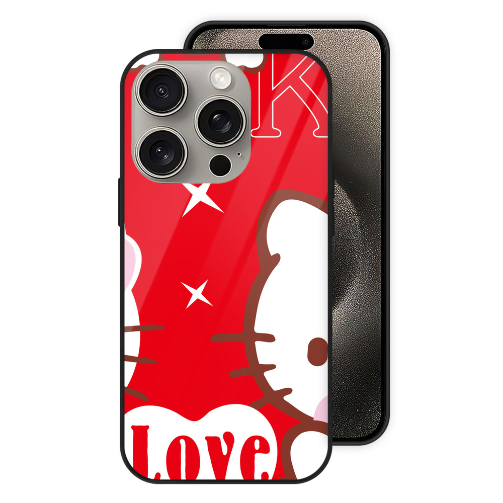 （画像用） Hello Kitty ハローキティ 【iPhone15Pro対応】スマホケース 耐衝撃＆黄変防止 背面ガラス