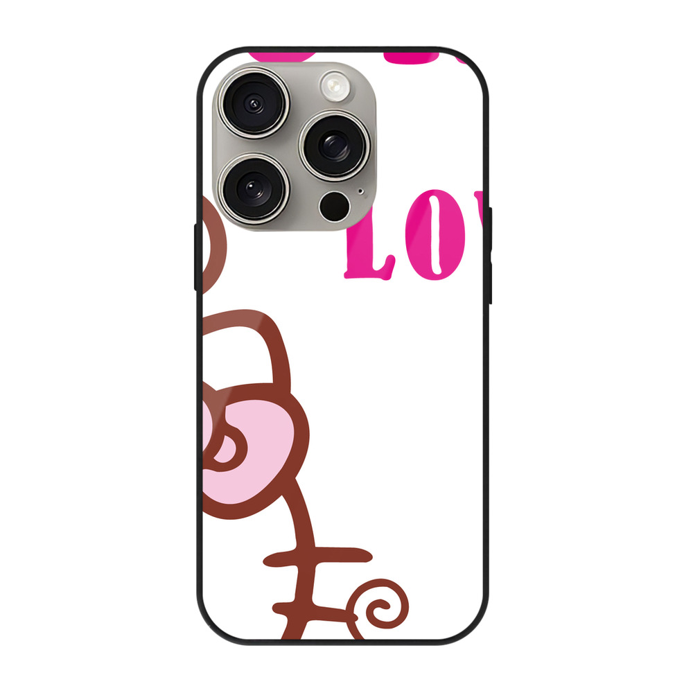 （画像用） Hello Kitty ハローキティ 【iPhone15Pro対応】スマホケース 耐衝撃＆黄変防止 背面ガラス