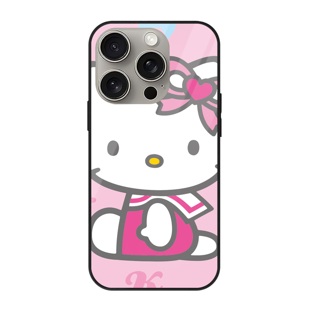 （画像用） Hello Kitty ハローキティ 【iPhone15Pro対応】スマホケース 耐衝撃＆黄変防止 背面ガラス