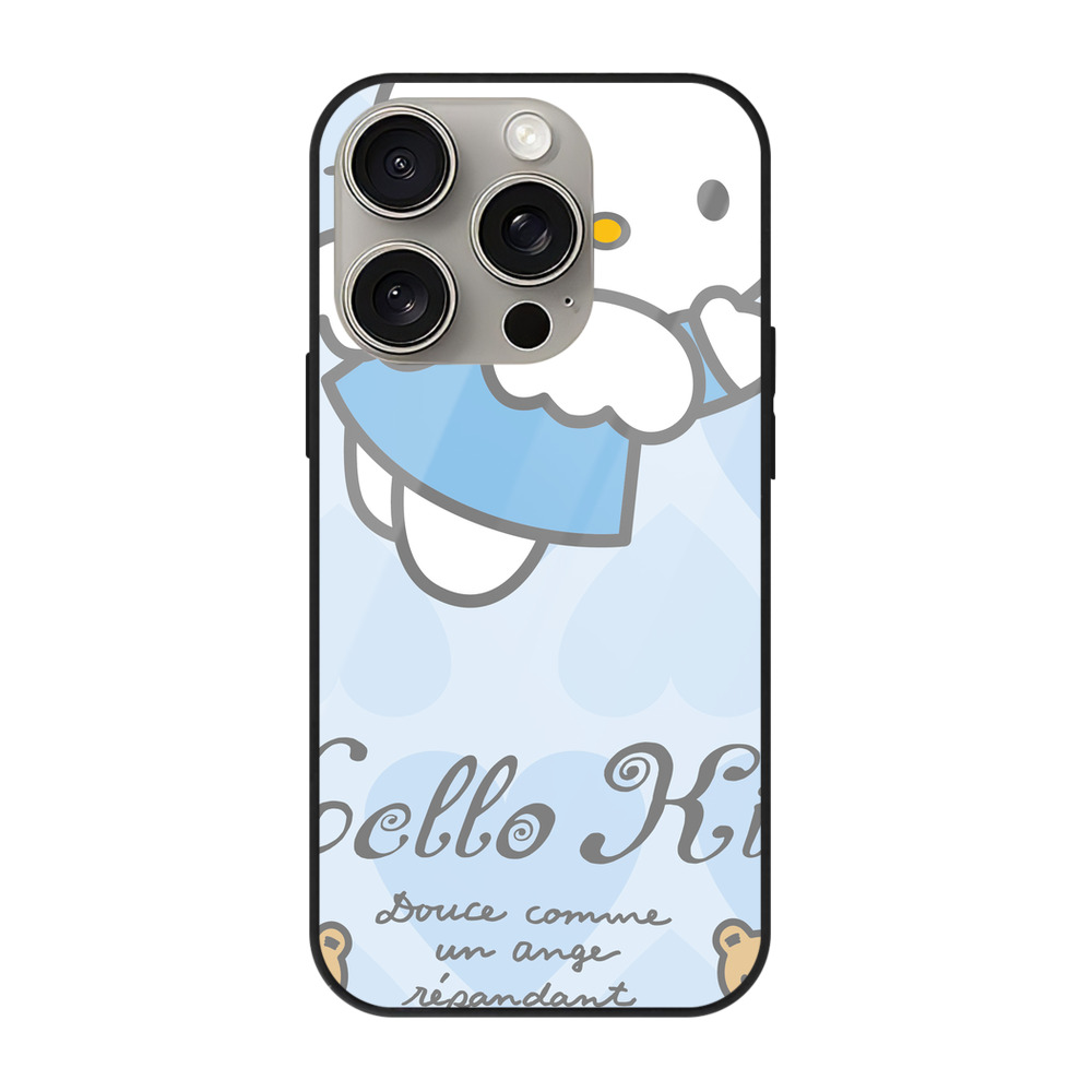 （画像用） Hello Kitty ハローキティ 【iPhone15Pro対応】スマホケース 耐衝撃＆黄変防止 背面ガラス