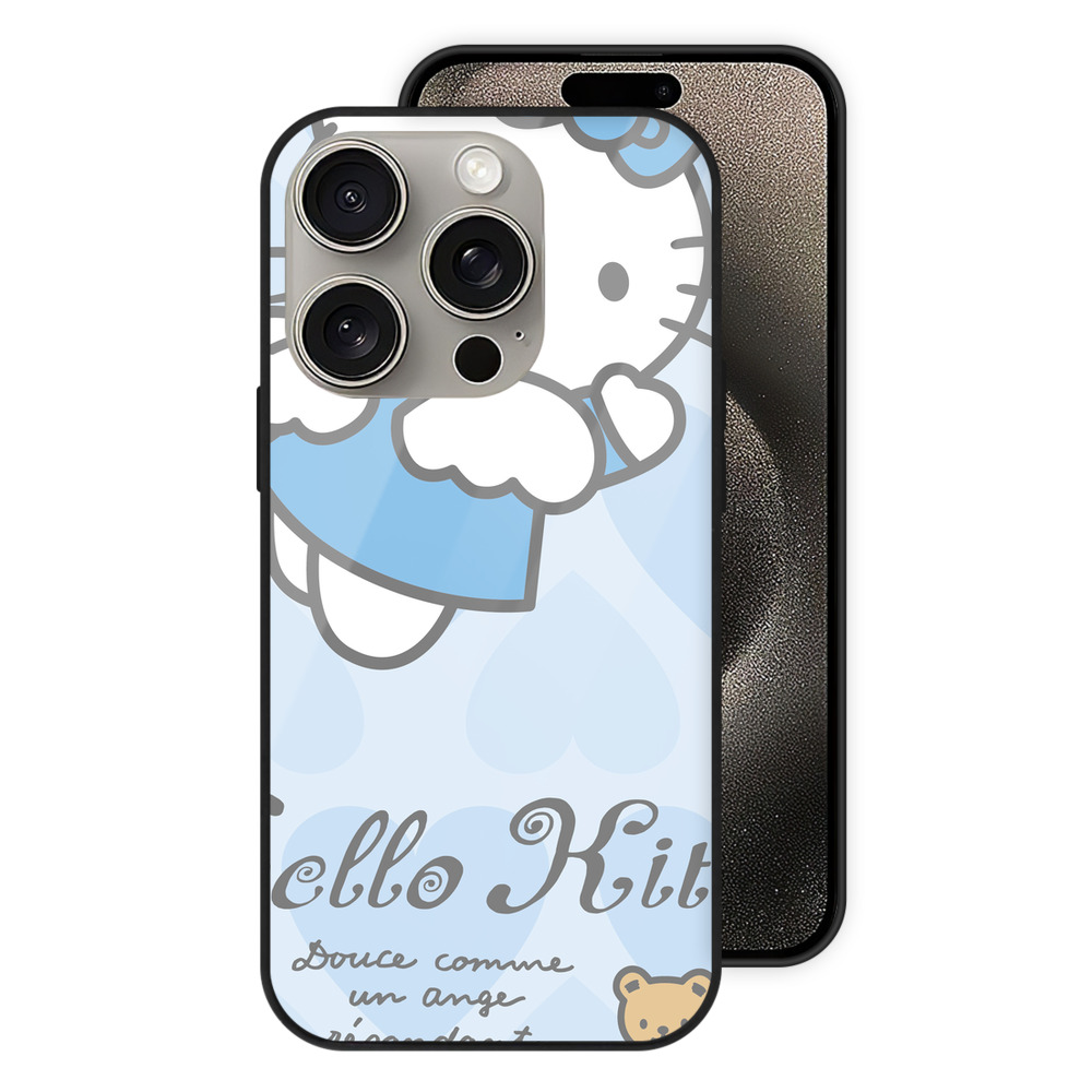（画像用） Hello Kitty ハローキティ 【iPhone15Pro対応】スマホケース 耐衝撃＆黄変防止 背面ガラス