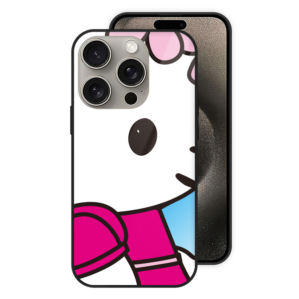 （画像用） Hello Kitty ハローキティ 【iPhone15Pro対応】スマホケース 耐衝撃＆黄変防止 背面ガラス