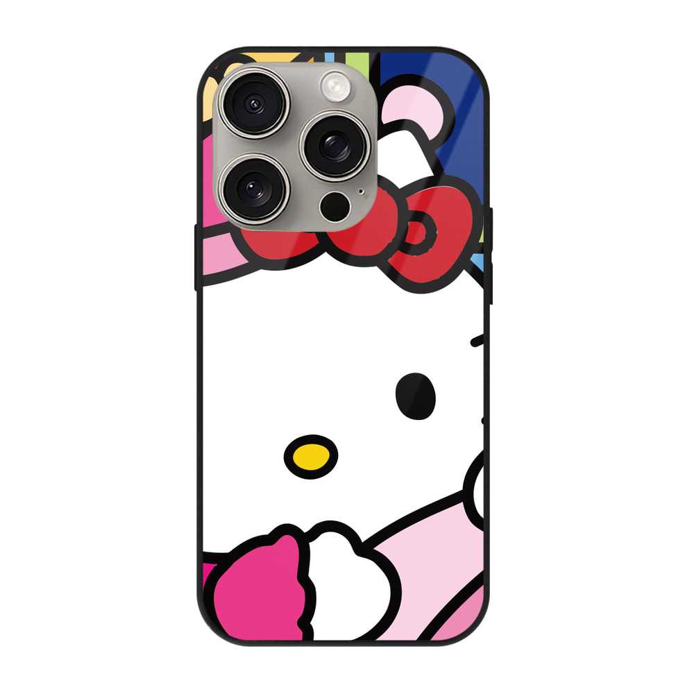 （画像用） Hello Kitty ハローキティ 【iPhone15Pro対応】スマホケース 耐衝撃＆黄変防止 背面ガラス