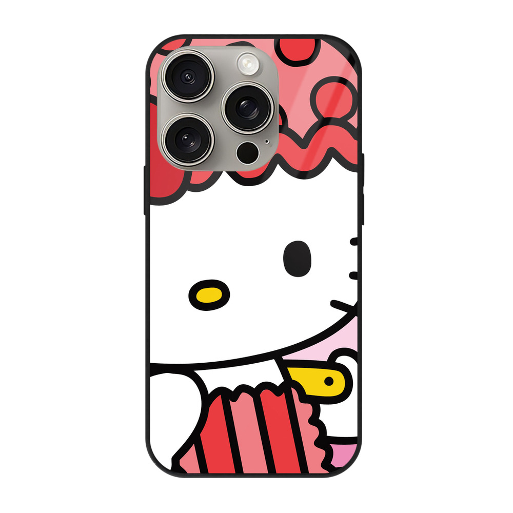 （画像用） Hello Kitty ハローキティ 【iPhone15Pro対応】スマホケース 耐衝撃＆黄変防止 背面ガラス