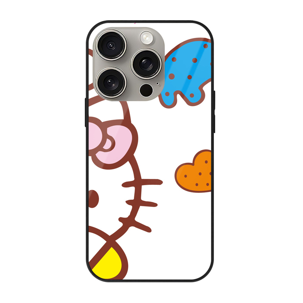 （画像用） Hello Kitty ハローキティ 【iPhone15Pro対応】スマホケース 耐衝撃＆黄変防止 背面ガラス