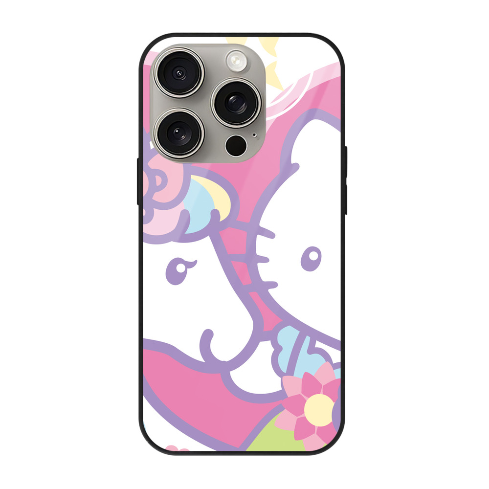 （画像用） Hello Kitty ハローキティ 【iPhone15Pro対応】スマホケース 耐衝撃＆黄変防止 背面ガラス