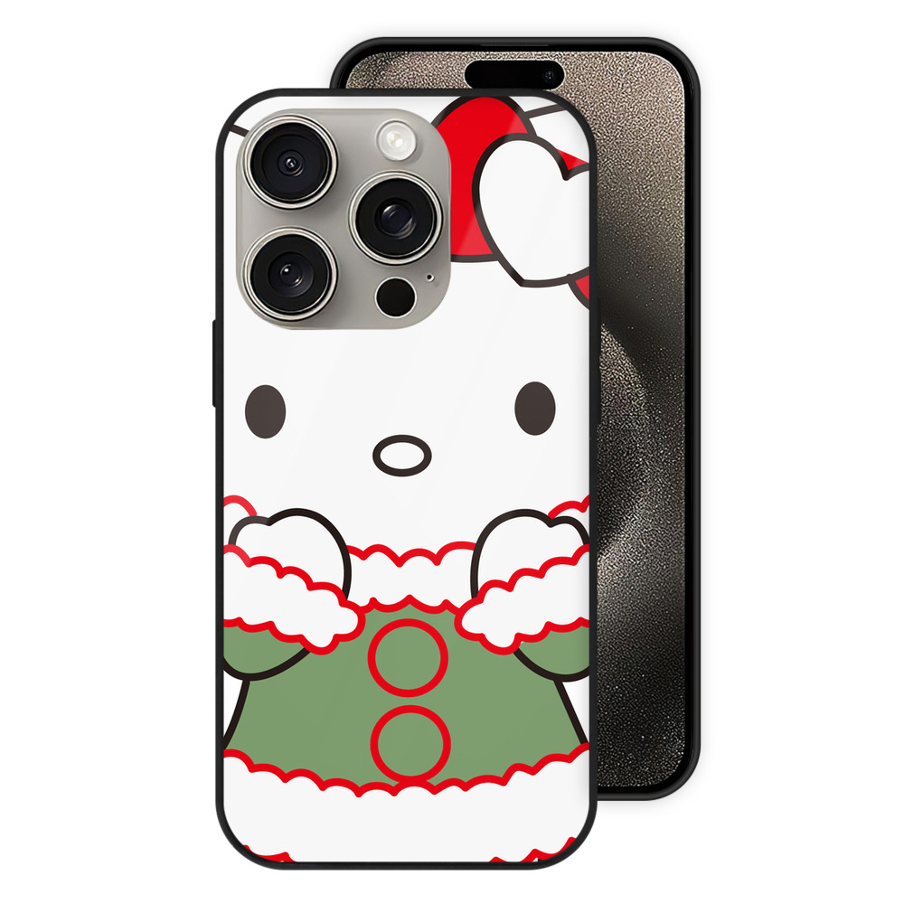 （画像用） Hello Kitty ハローキティ 【iPhone15Pro対応】スマホケース 耐衝撃＆黄変防止 背面ガラス