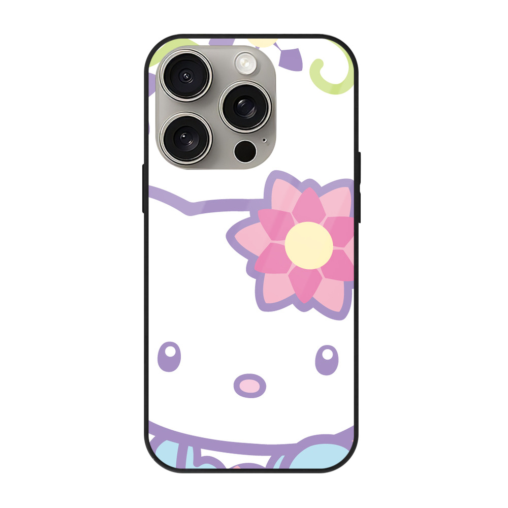 （画像用） Hello Kitty ハローキティ 【iPhone15Pro対応】スマホケース 耐衝撃＆黄変防止 背面ガラス