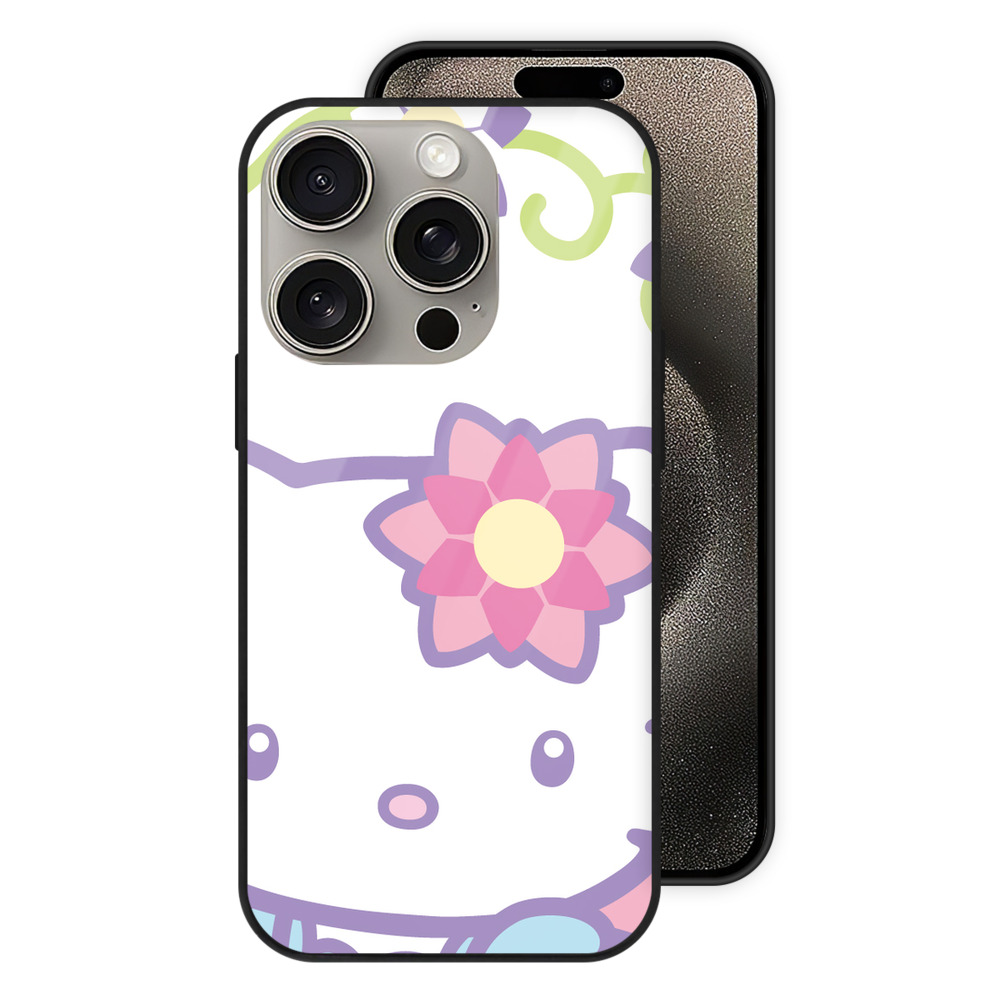 （画像用） Hello Kitty ハローキティ 【iPhone15Pro対応】スマホケース 耐衝撃＆黄変防止 背面ガラス