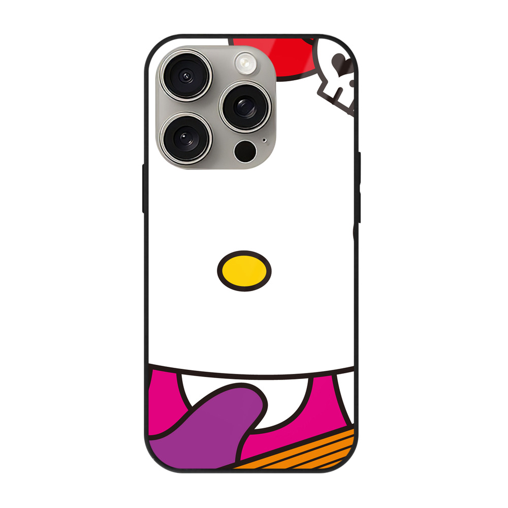 （画像用） Hello Kitty ハローキティ 【iPhone15Pro対応】スマホケース 耐衝撃＆黄変防止 背面ガラス