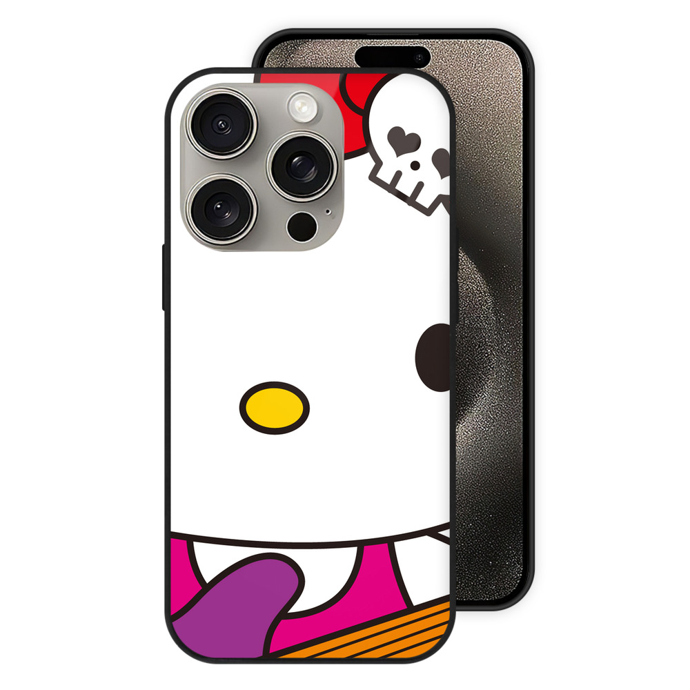 （画像用） Hello Kitty ハローキティ 【iPhone15Pro対応】スマホケース 耐衝撃＆黄変防止 背面ガラス