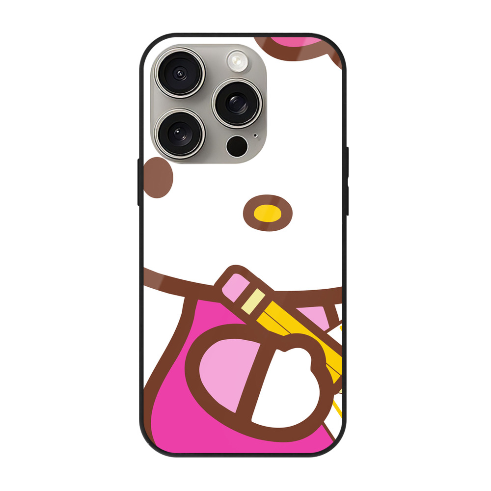 （画像用） Hello Kitty ハローキティ 【iPhone15Pro対応】スマホケース 耐衝撃＆黄変防止 背面ガラス