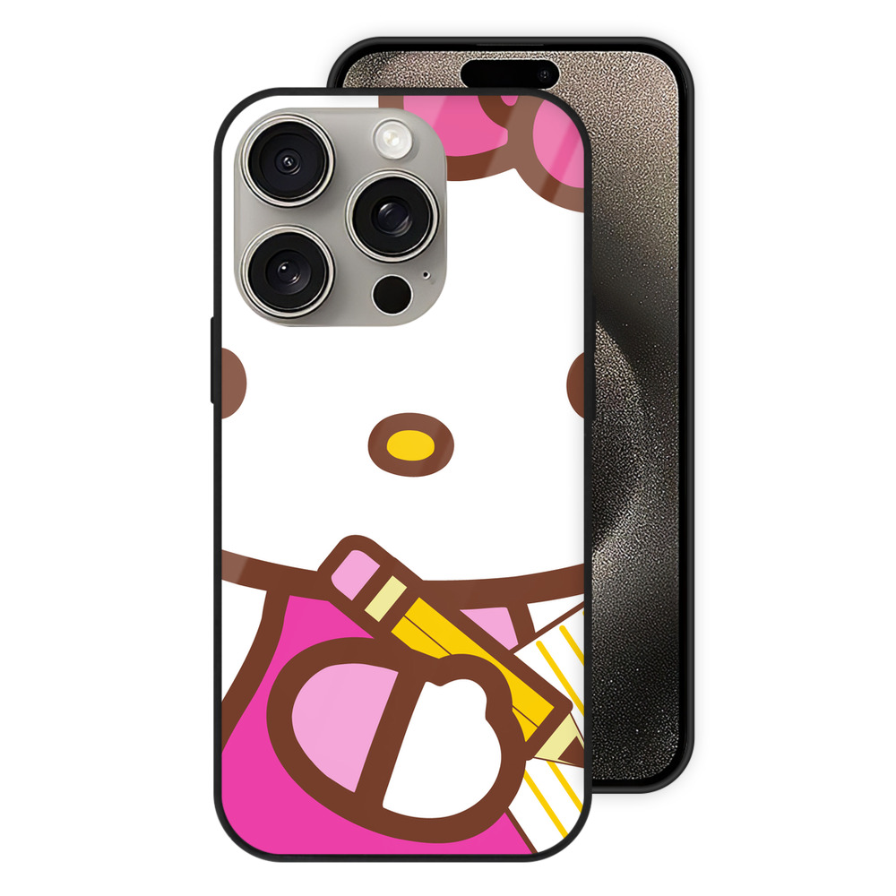 （画像用） Hello Kitty ハローキティ 【iPhone15Pro対応】スマホケース 耐衝撃＆黄変防止 背面ガラス