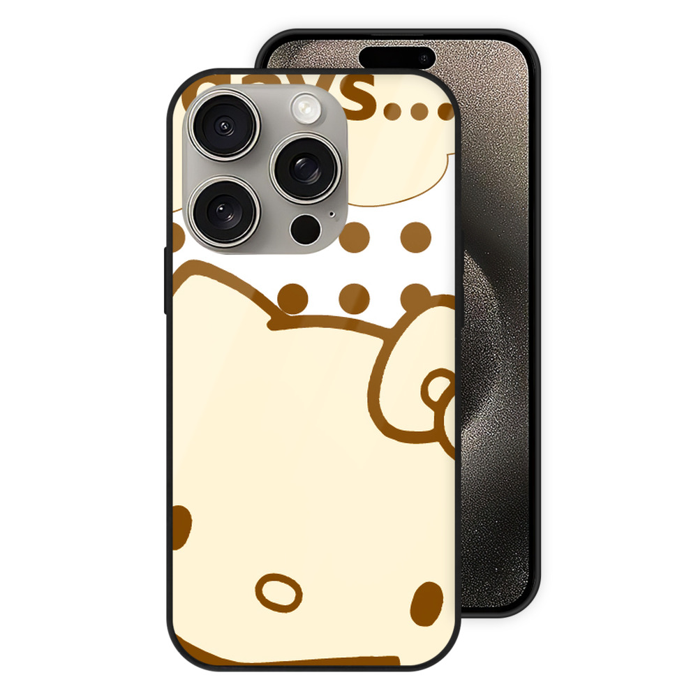 （画像用） Hello Kitty ハローキティ 【iPhone15Pro対応】スマホケース 耐衝撃＆黄変防止 背面ガラス