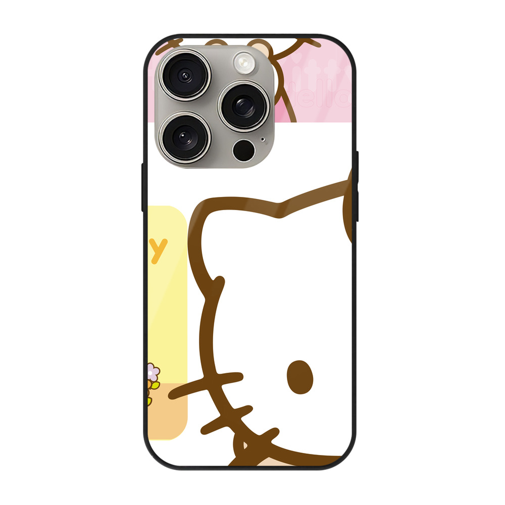 （画像用） Hello Kitty ハローキティ 【iPhone15Pro対応】スマホケース 耐衝撃＆黄変防止 背面ガラス