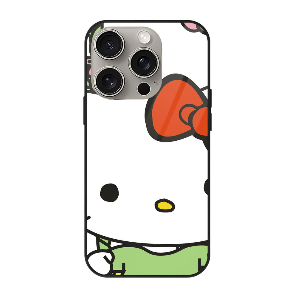 （画像用） Hello Kitty ハローキティ 【iPhone15Pro対応】スマホケース 耐衝撃＆黄変防止 背面ガラス