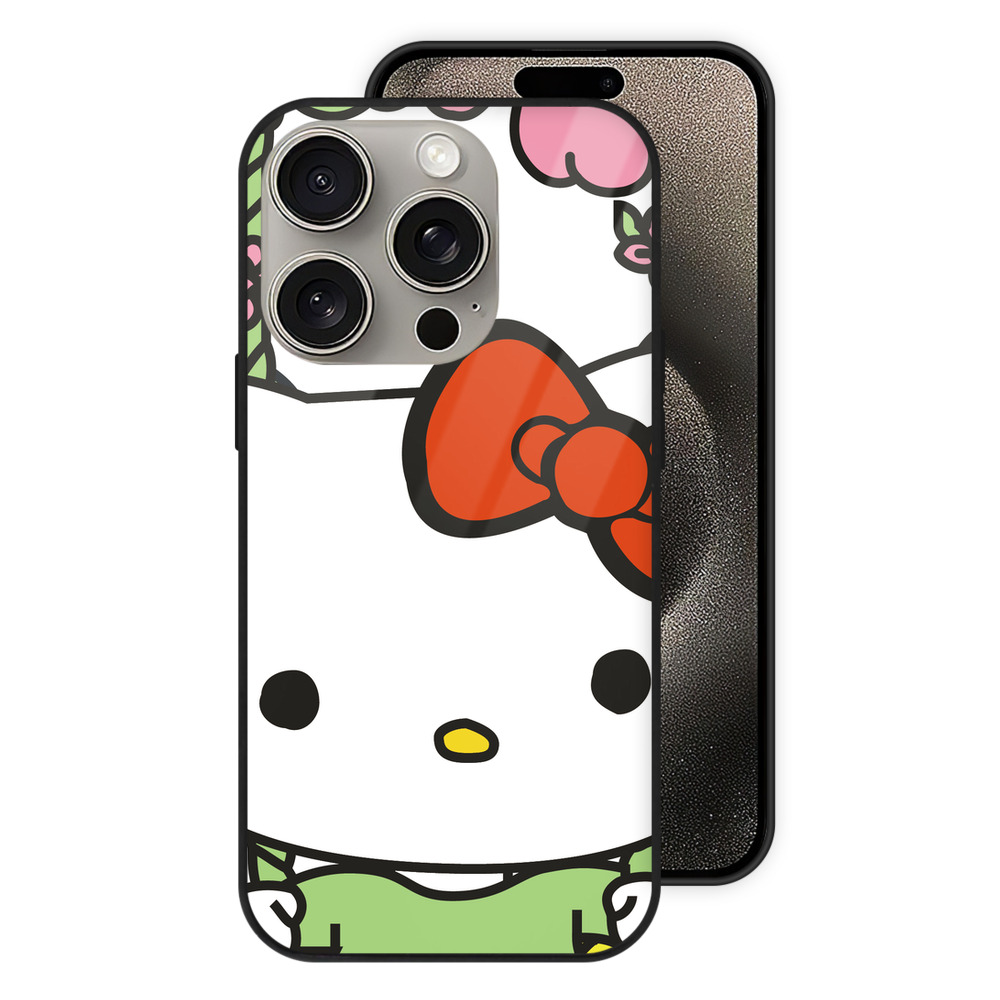 （画像用） Hello Kitty ハローキティ 【iPhone15Pro対応】スマホケース 耐衝撃＆黄変防止 背面ガラス