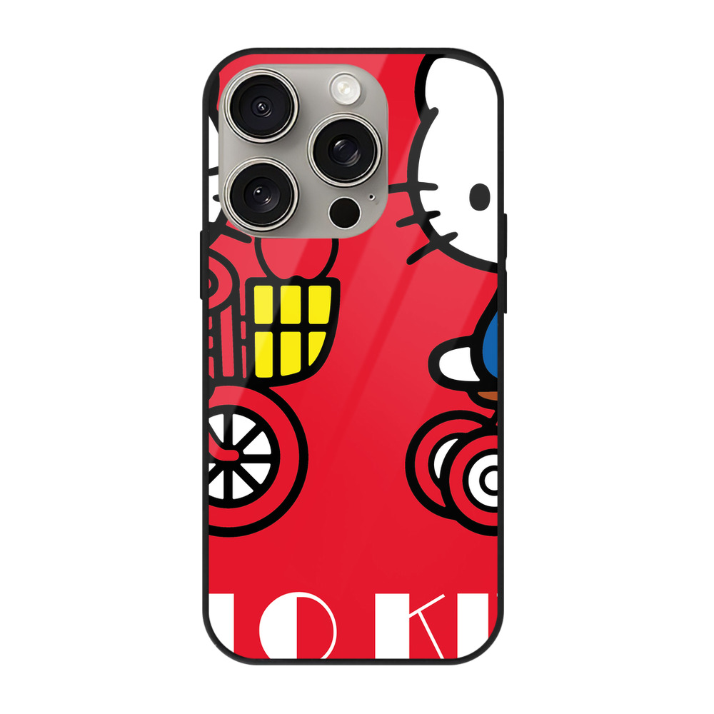 （画像用） Hello Kitty ハローキティ 【iPhone15Pro対応】スマホケース 耐衝撃＆黄変防止 背面ガラス