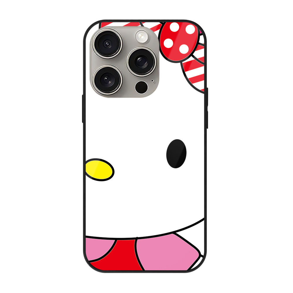 （画像用） Hello Kitty ハローキティ 【iPhone15Pro対応】スマホケース 耐衝撃＆黄変防止 背面ガラス