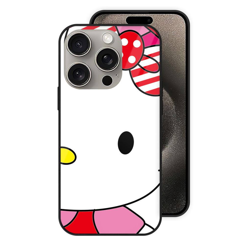 （画像用） Hello Kitty ハローキティ 【iPhone15Pro対応】スマホケース 耐衝撃＆黄変防止 背面ガラス