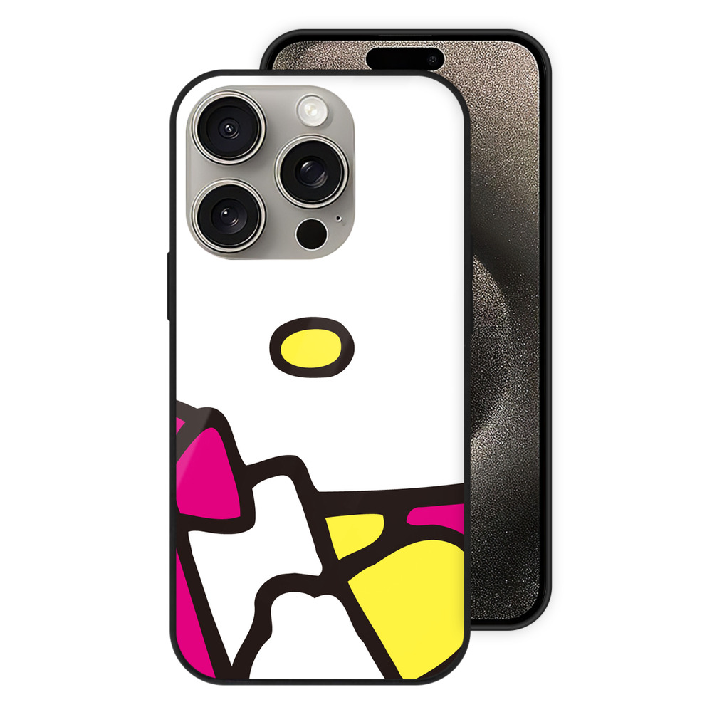 （画像用） Hello Kitty ハローキティ 【iPhone15Pro対応】スマホケース 耐衝撃＆黄変防止 背面ガラス