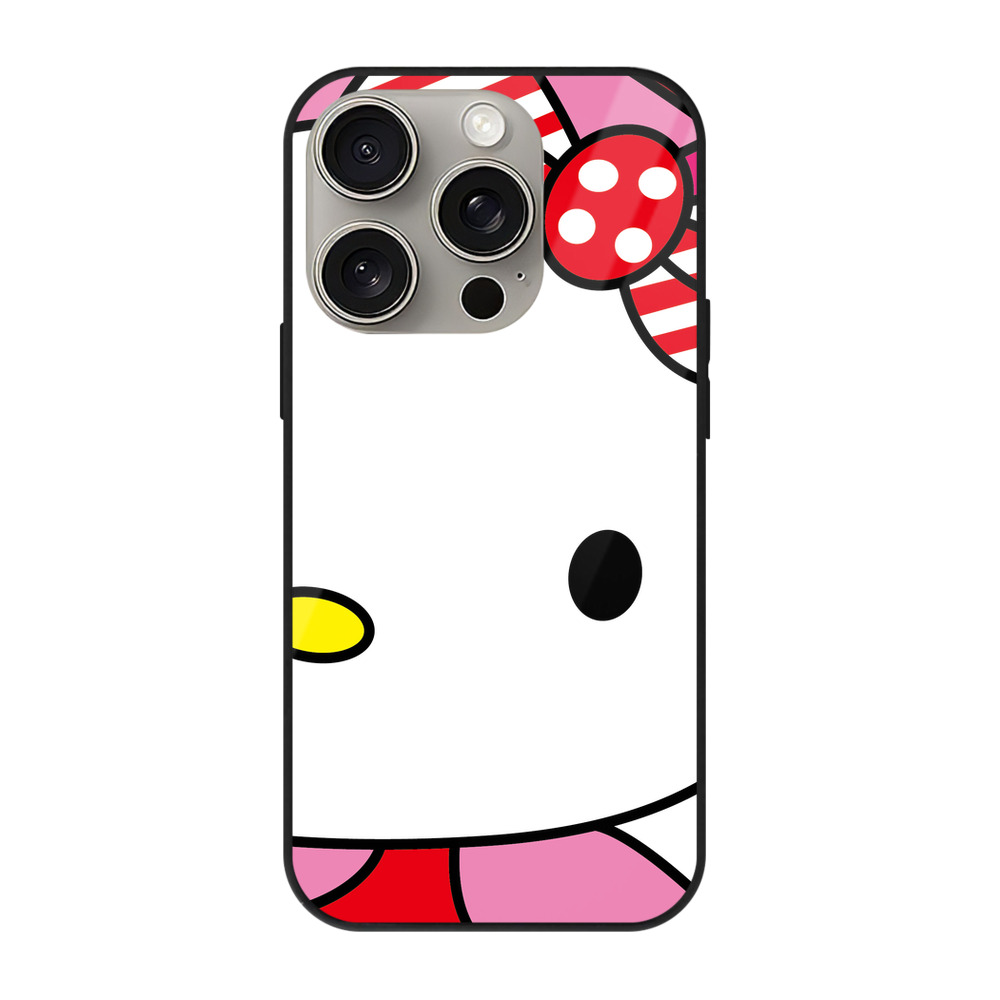 （画像用） Hello Kitty ハローキティ 【iPhone15Pro対応】スマホケース 耐衝撃＆黄変防止 背面ガラス