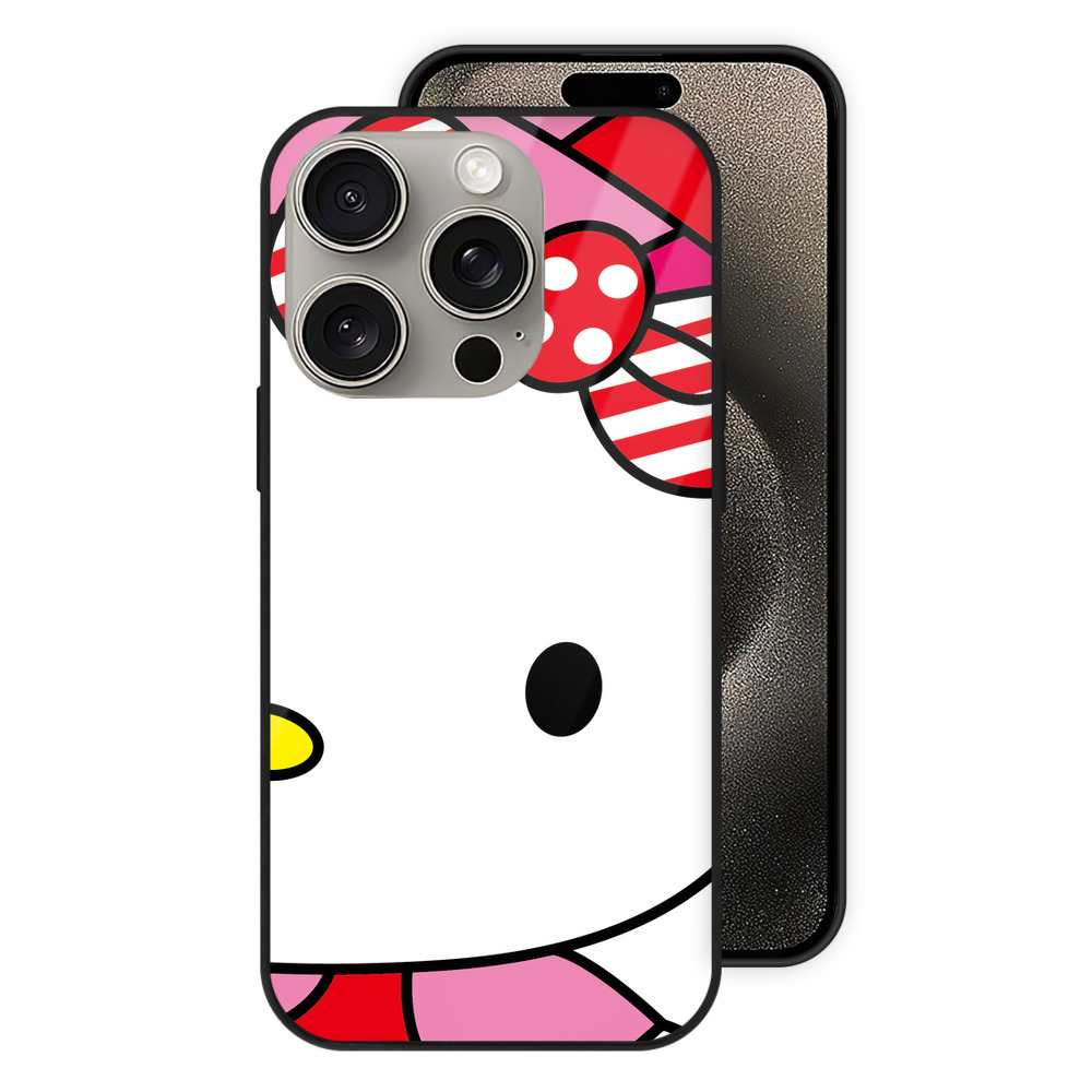 （画像用） Hello Kitty ハローキティ 【iPhone15Pro対応】スマホケース 耐衝撃＆黄変防止 背面ガラス
