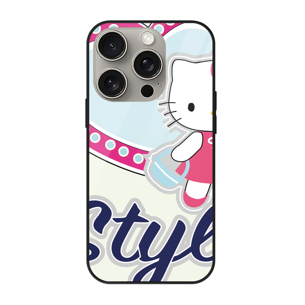 （画像用） Hello Kitty ハローキティ 【iPhone15Pro対応】スマホケース 耐衝撃＆黄変防止 背面ガラス