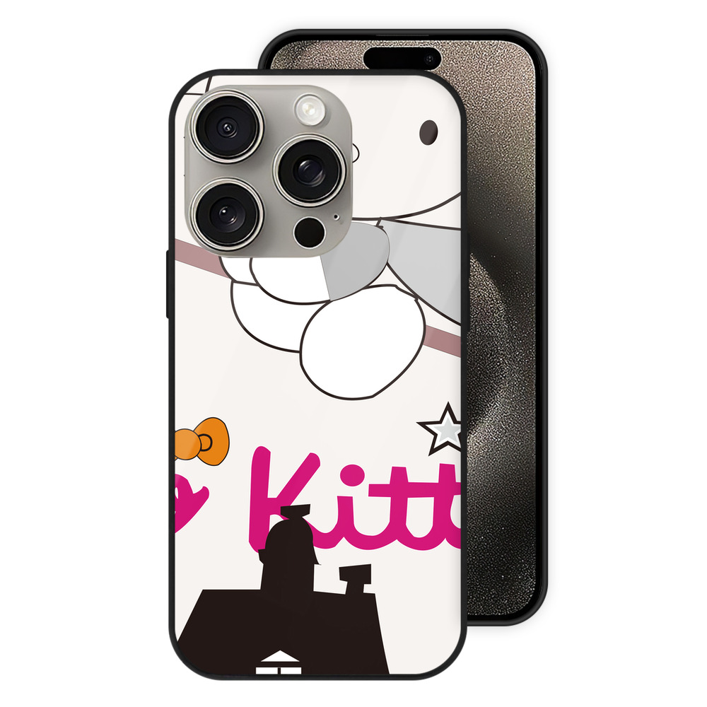 （画像用） Hello Kitty ハローキティ 【iPhone15Pro対応】スマホケース 耐衝撃＆黄変防止 背面ガラス