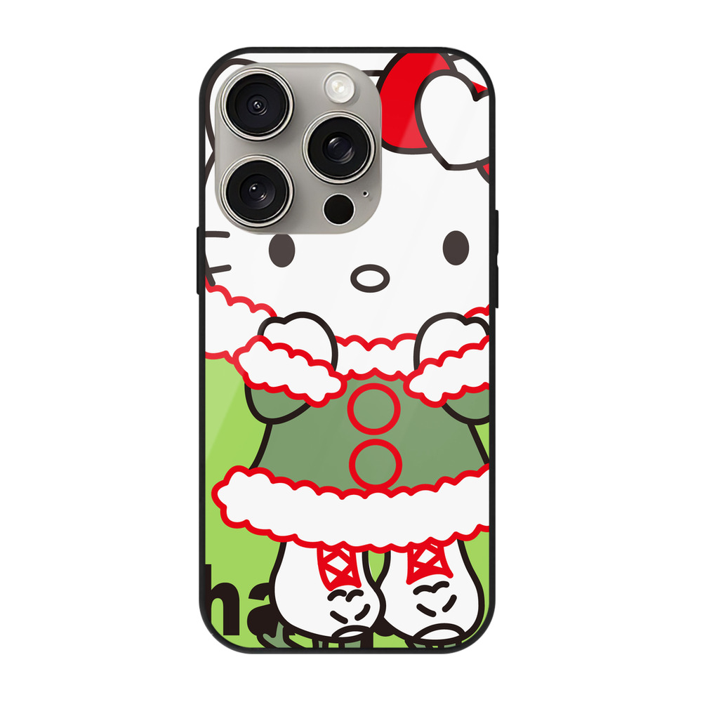 （画像用） Hello Kitty ハローキティ 【iPhone15Pro対応】スマホケース 耐衝撃＆黄変防止 背面ガラス