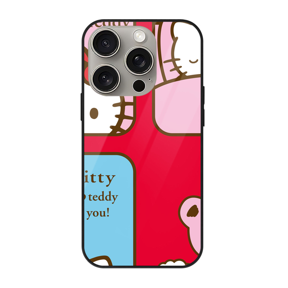 （画像用） Hello Kitty ハローキティ 【iPhone15Pro対応】スマホケース 耐衝撃＆黄変防止 背面ガラス