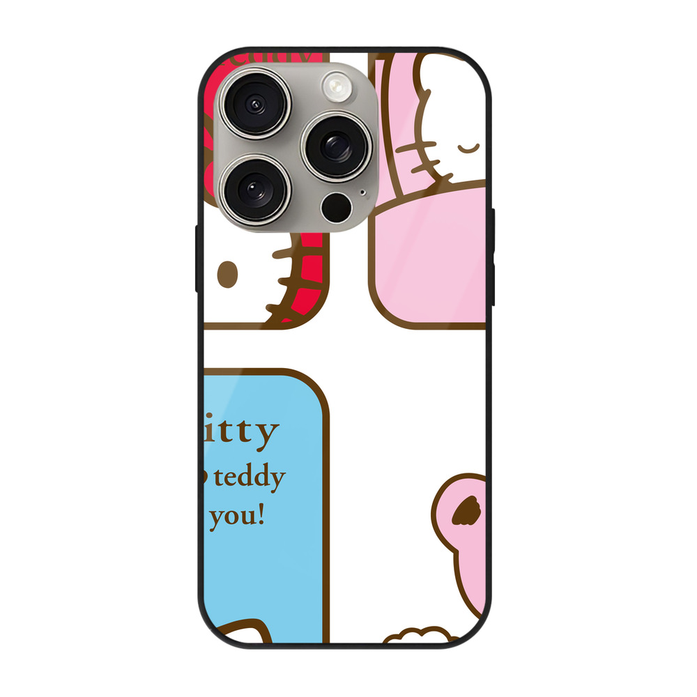 （画像用） Hello Kitty ハローキティ 【iPhone15Pro対応】スマホケース 耐衝撃＆黄変防止 背面ガラス