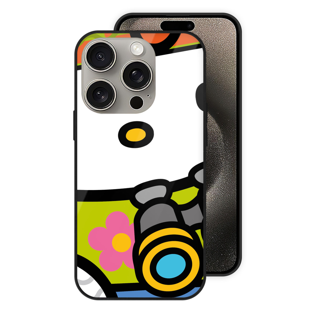 （画像用） Hello Kitty ハローキティ 【iPhone15Pro対応】スマホケース 耐衝撃＆黄変防止 背面ガラス