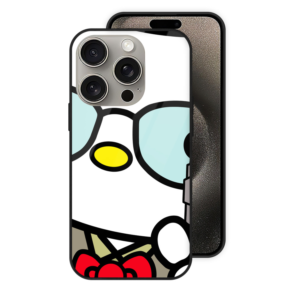 （画像用） Hello Kitty ハローキティ 【iPhone15Pro対応】スマホケース 耐衝撃＆黄変防止 背面ガラス